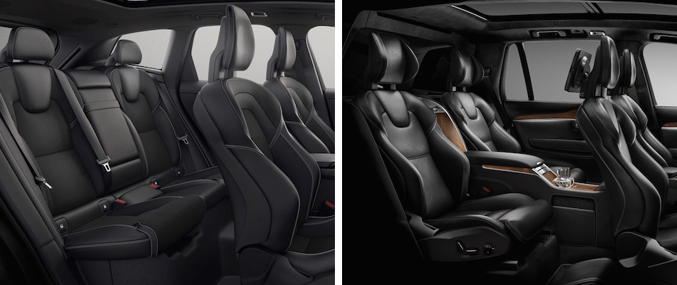 All black seating arangements in the Volvo XC60 & XC90