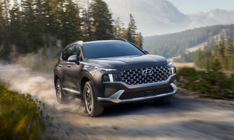 2022 Hyundai Santa Fe exterior dusty forest road