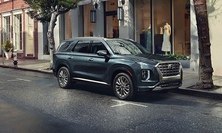 2021 Hyundai Palisade parked outside a Dress Shop