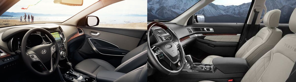 2017 Hyundai Santa Fe vs. 2017 ford Explorer Interior Comparisons in Rocky Mount, NC