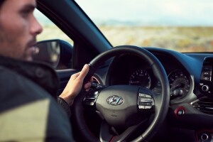 Driver behind the wheel of 2018 Hyundai Elantra GT