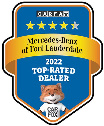 Mercedes-Benz of Fort Lauderdale Recognized as a CARFAX Top-Rated Dealer 2022 CARFAX Top-Rated Dealer badge