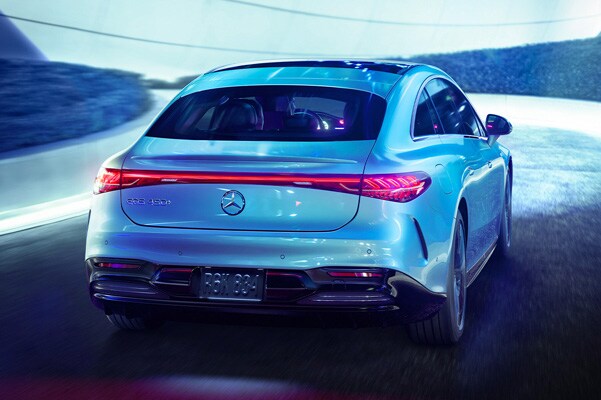Rear shot of a Mercedes.