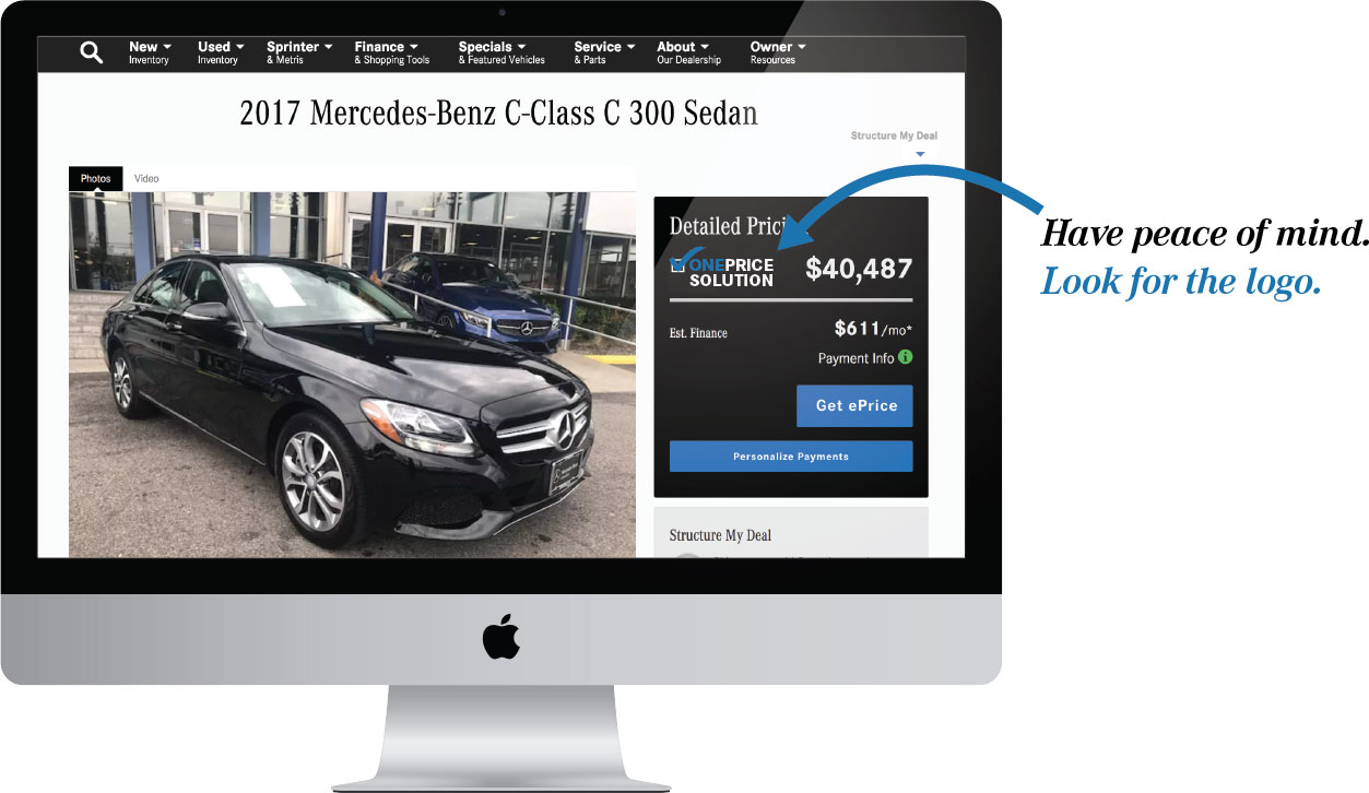 Mercedes-Benz of Caldwell One Price Computer Example