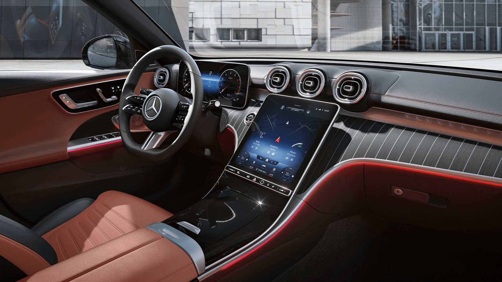 Interior shot of Mercedes-Benz C-Class Sedan