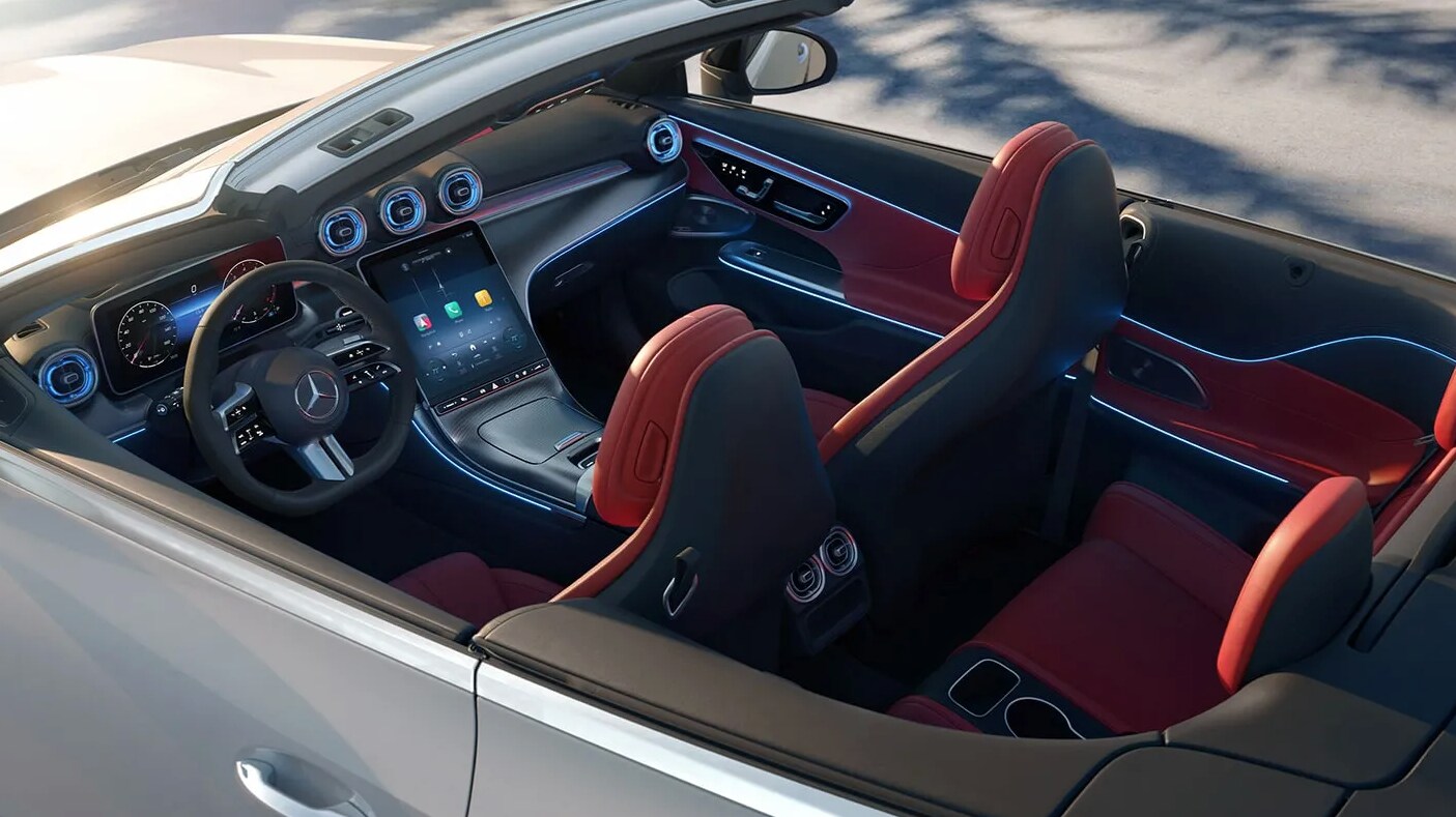 Screenshot%202024-12-20%20at%202.57.29%20PM.png The interior of a Mercedes-Benz 2025 CLE CABRIOLET