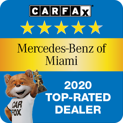 Mercedes-Benz of Miami Recognized as a CARFAX Top-Rated Dealer 2020 CARFAX Top-Rated Dealer badge