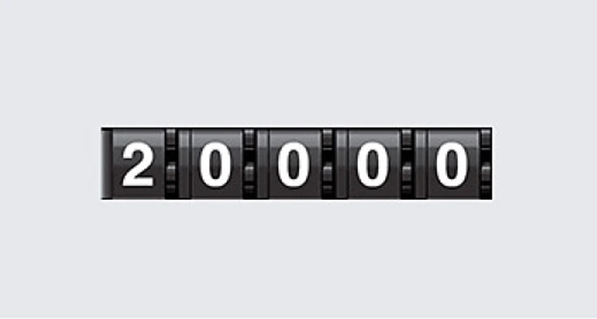 Graphic of a mechanical odometer reading 20000