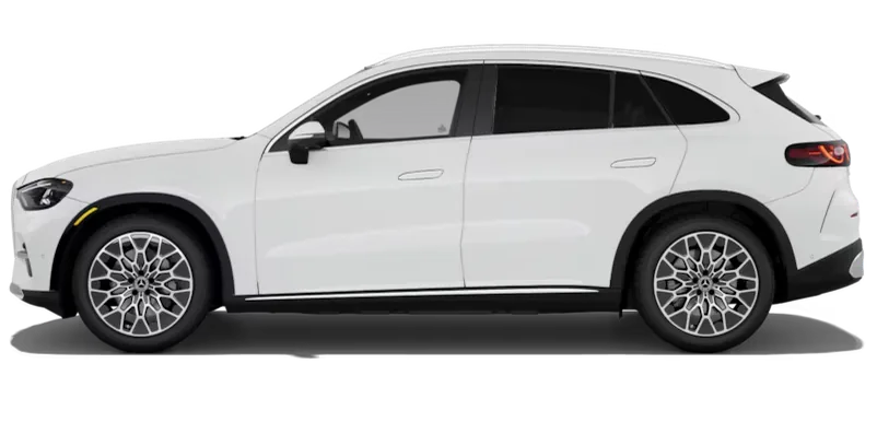 White 2027 Mercedes-Benz GLC 400 4MATIC Electric SUV shown in profile