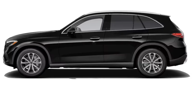 Black 2027 Mercedes-Benz GLC 300 SUV shown in profile