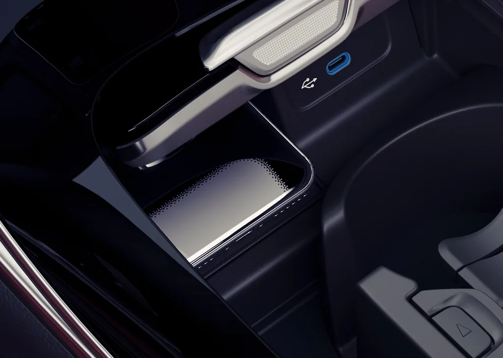 CLE center console with the wireless charging pad and USB-C port