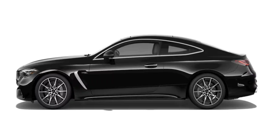 Black 2027 Mercedes-AMG CLE 53 Coupe shown in profile