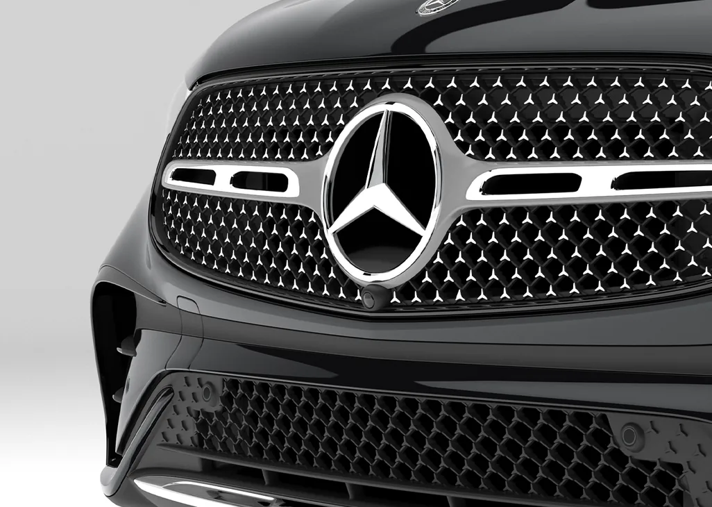 Close-up of the GLC Coupe star-pattern grille