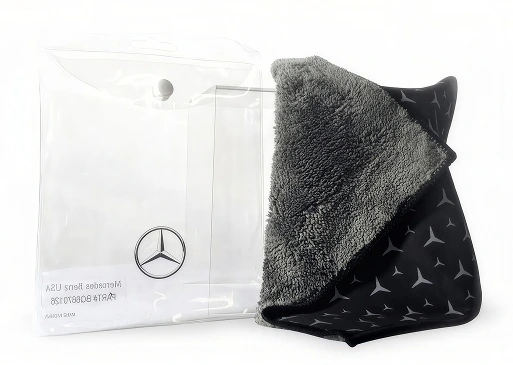 Mercedes-Benz touchscreen cleaning cloth with its storage bag