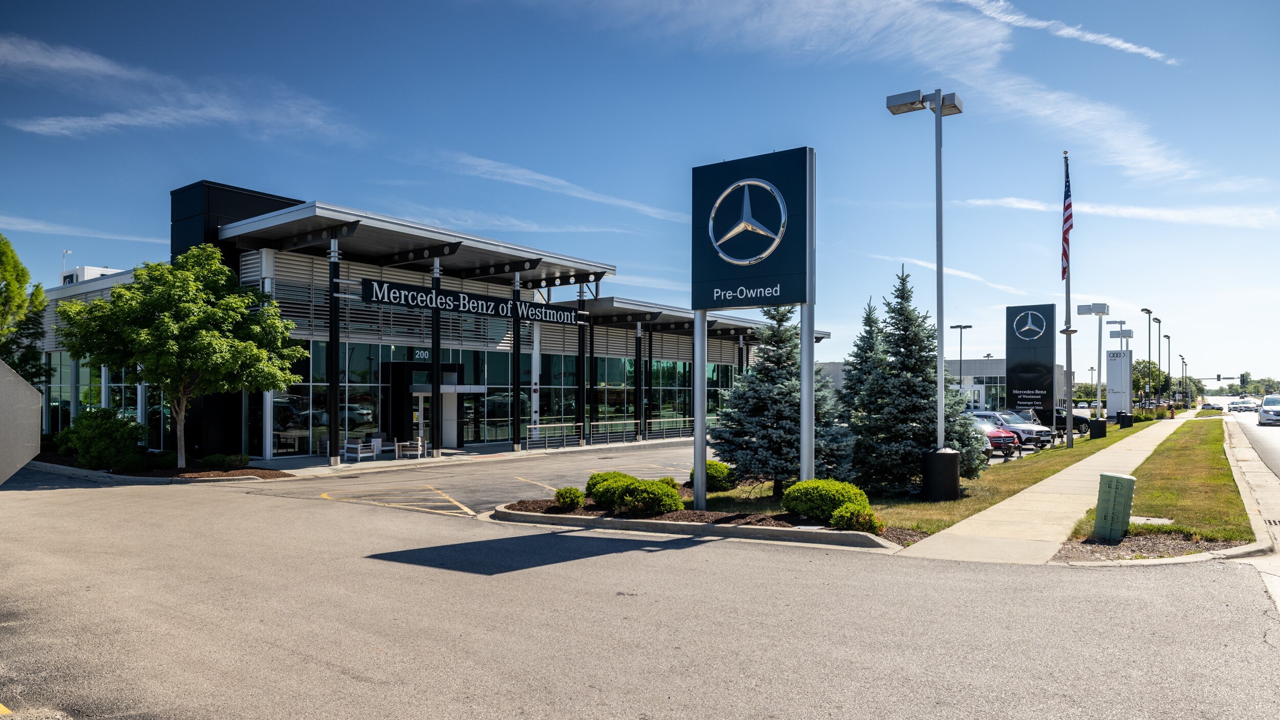 Mercedes-Benz of Westmont is here for all your Mercedes-Benz purchasing, servicing, and financing needs in Westmont, IL Exterior view of Mercedes-Benz of Westmont