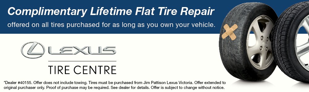 Complimentary Lifetime Flat Tire Repair