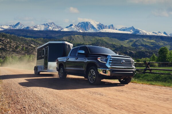 New Toyota Tundra towing a trailer New Toyota Tundra TRD