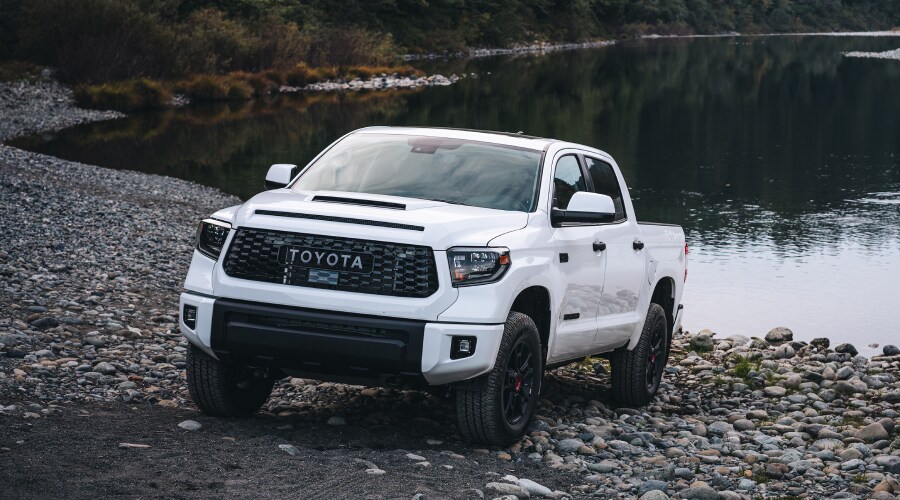 New Toyota Tundra next to the lake New Toyota Tundra near the lake