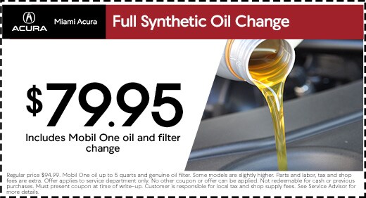Full Synthetic Oil Chnage in Miami FL