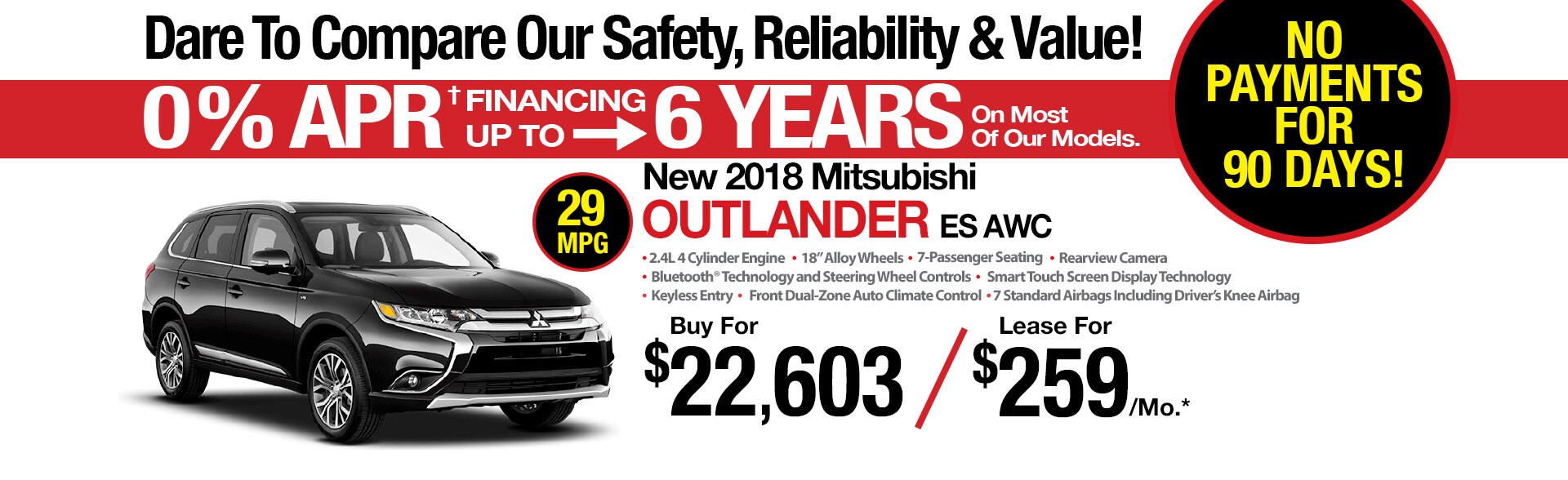 New Mitsubishi Outlander ES AWC Lease Special at Michaud Mitsubishi New Mitsubishi Outlander ES AWC Lease Special at Michaud Mitsubishi