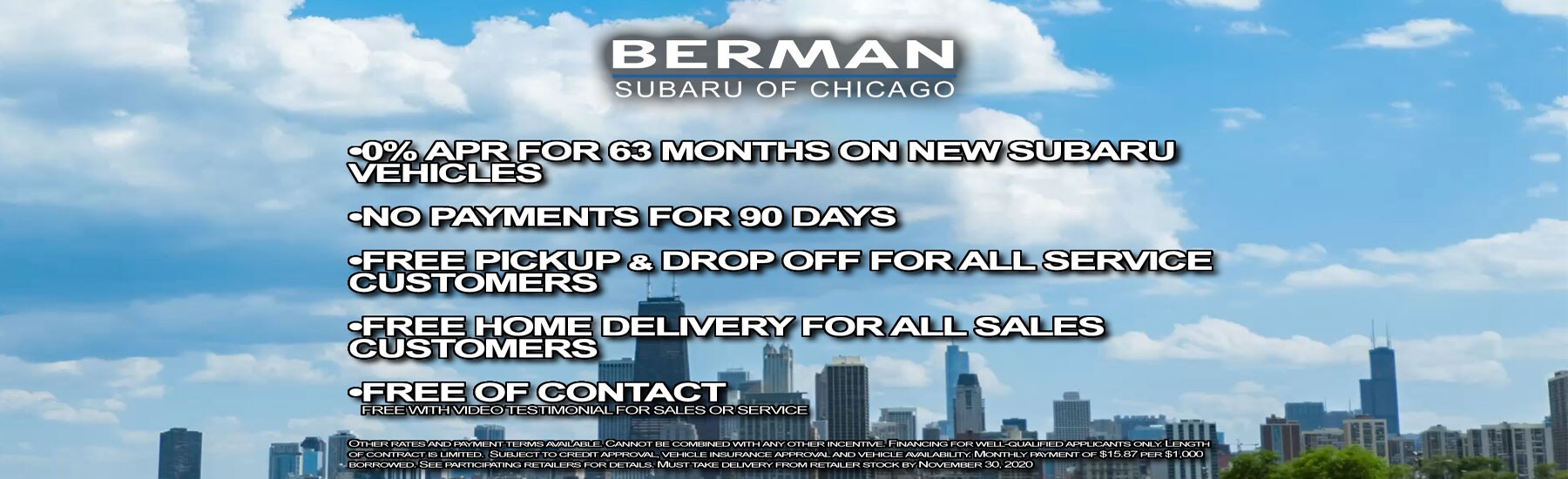 Now offering FREE Pickup and Dropoff and Contactless Home Delivery!