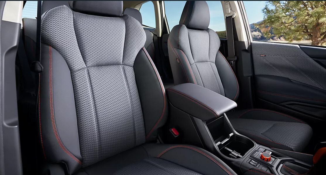 2023 Forester Sport interior shown in Gray Sport Cloth