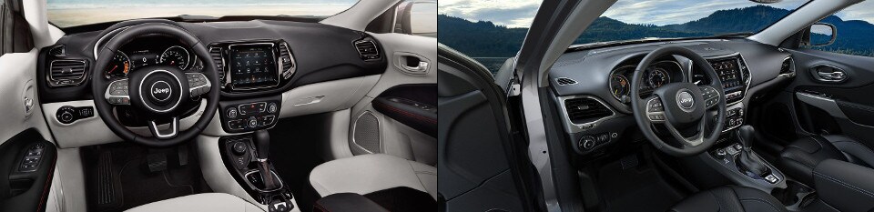 2018 Jeep Compass & Jeep Cherokee side by side interior image