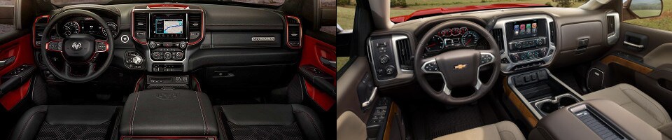 2019 Ram 1500 Interior and 2019 Chevy Silverado Interior