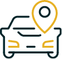 car with location pin icon