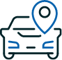 car with location pin icon