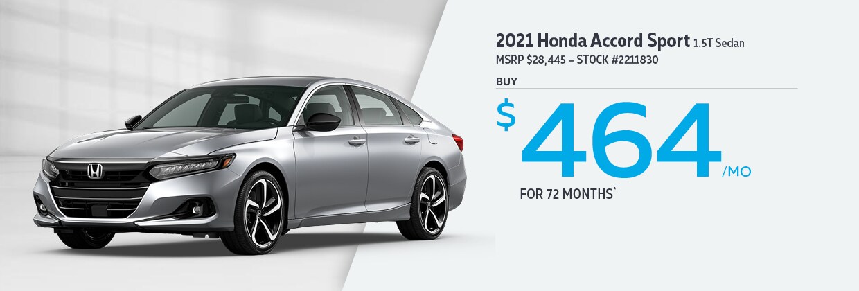 2021 Honda Accord Sport Buy for $464/MO for 72 months