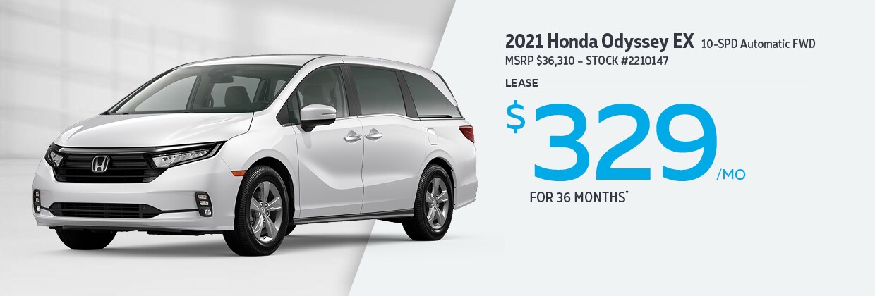 2021 Honda Odyssey EX Lease for $329/MO for 36 months