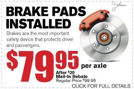 Front Brake Pad Specials