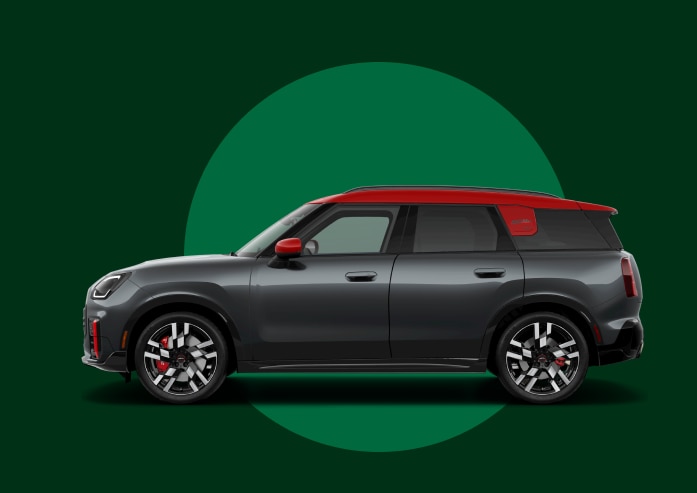 Side view of a MINI JCW Countryman All4 facing left.