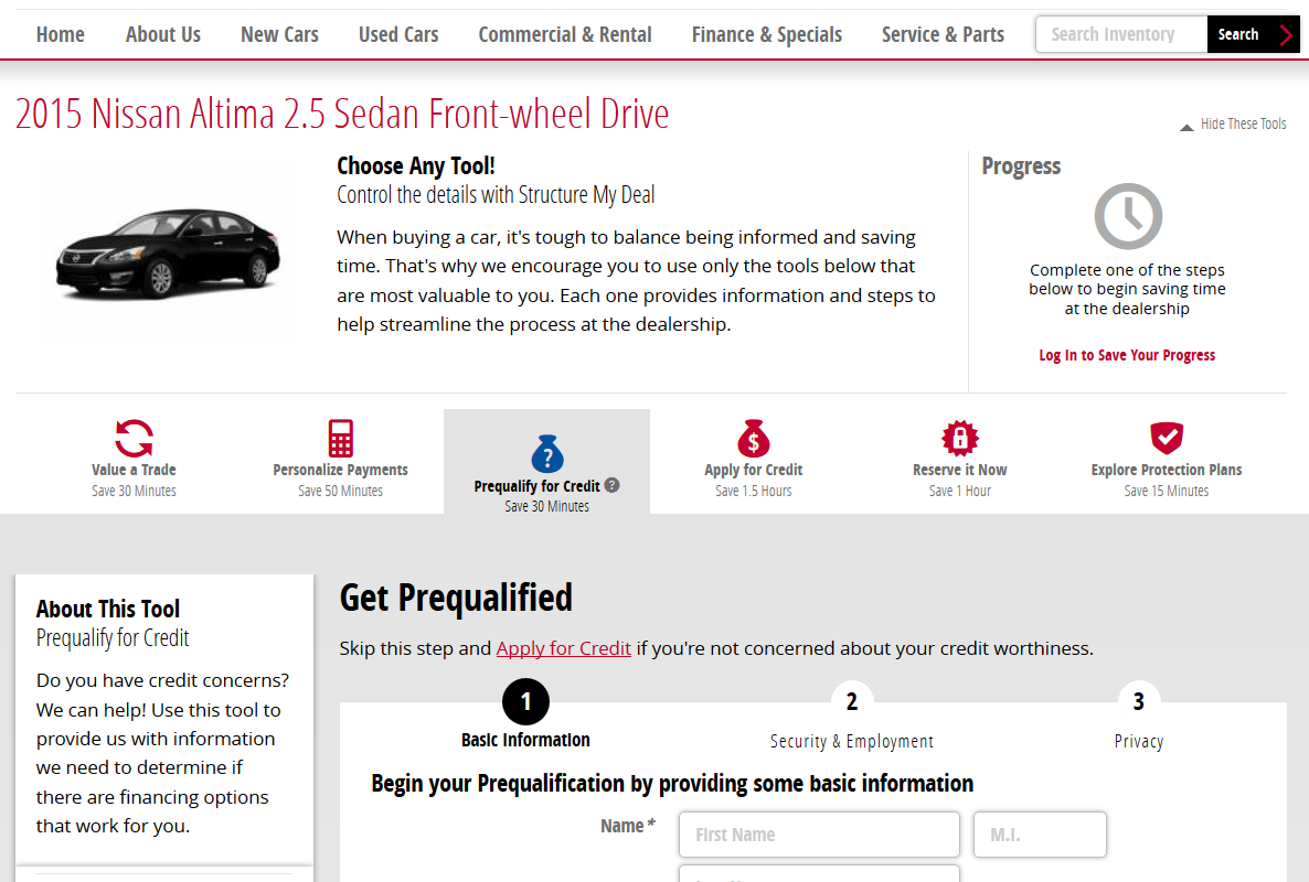 Prequalify for Credit