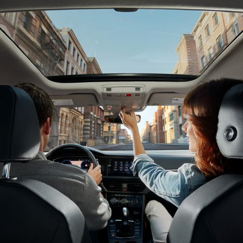 Volkswagen Jetta interior with panoramic sunroof