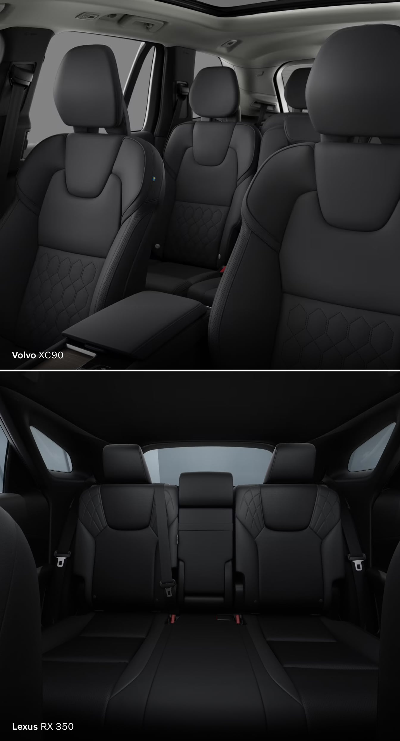 Volvo XC90 vs. Lexus RX 350 Dimensions & Cargo Space