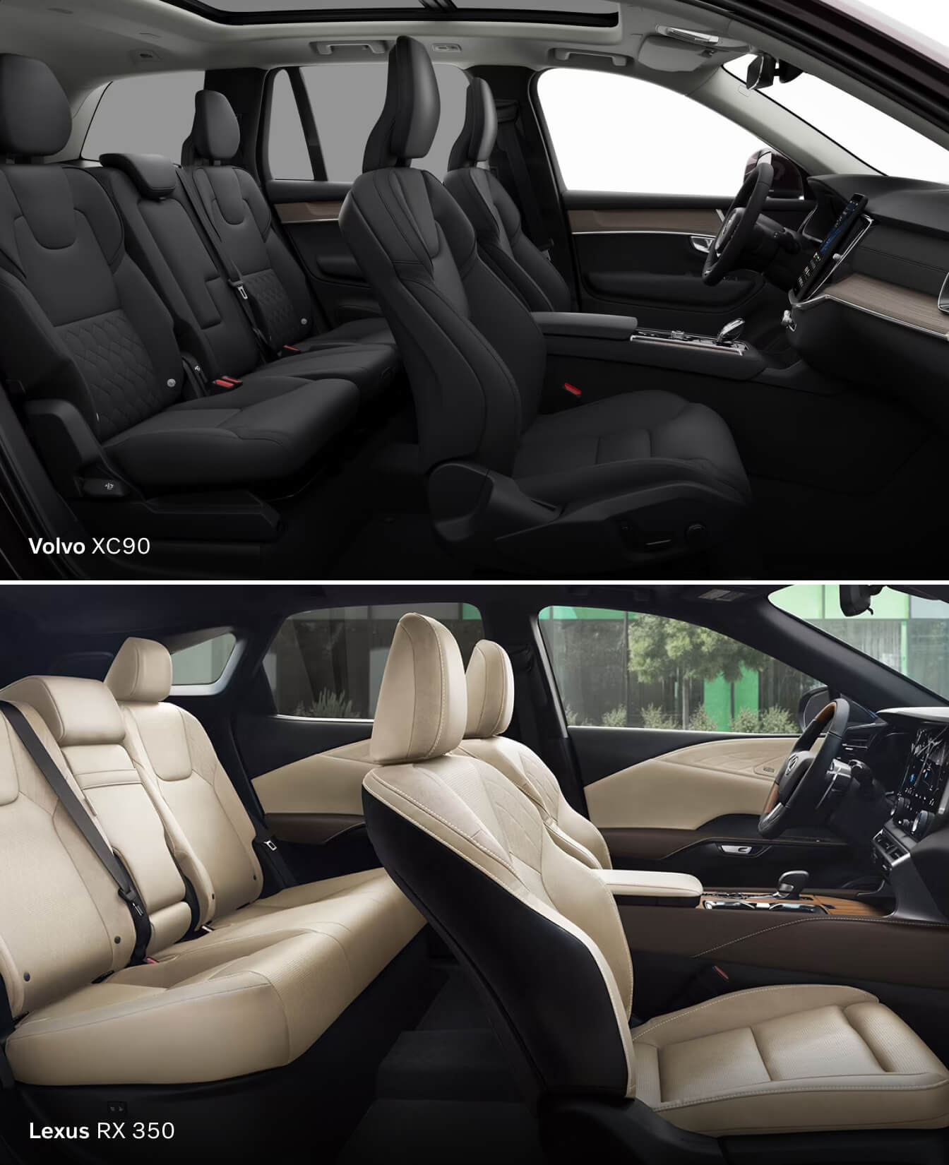Volvo XC90 vs. Lexus RX 350 Interior Features & Benefits