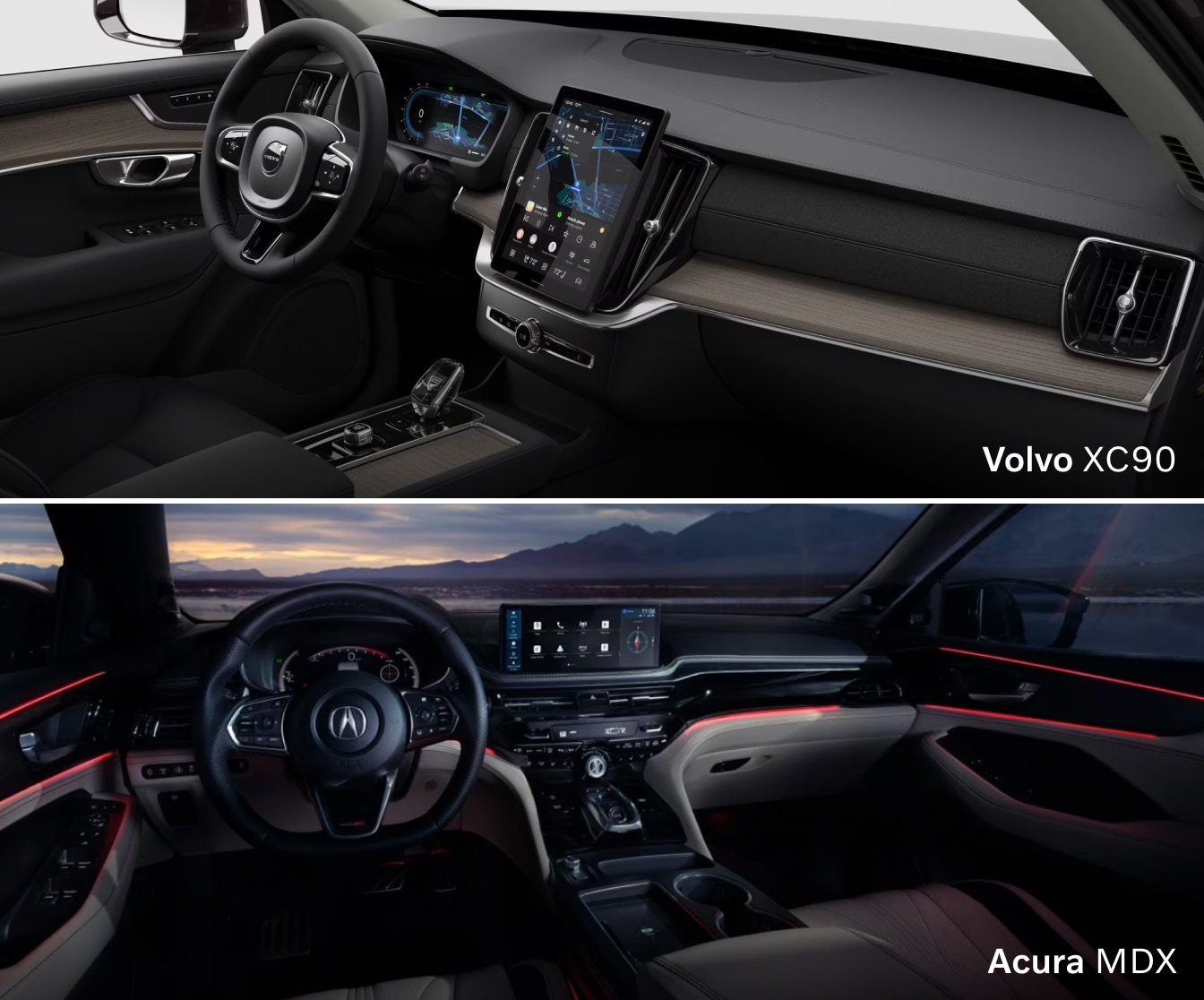Acura MDX vs. Volvo XC90 Interior & Comfort
