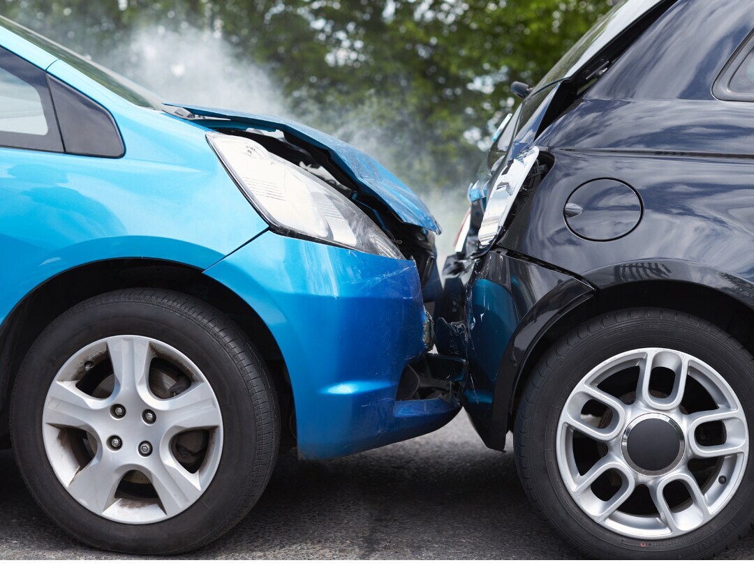 rear end collision between two vehicles