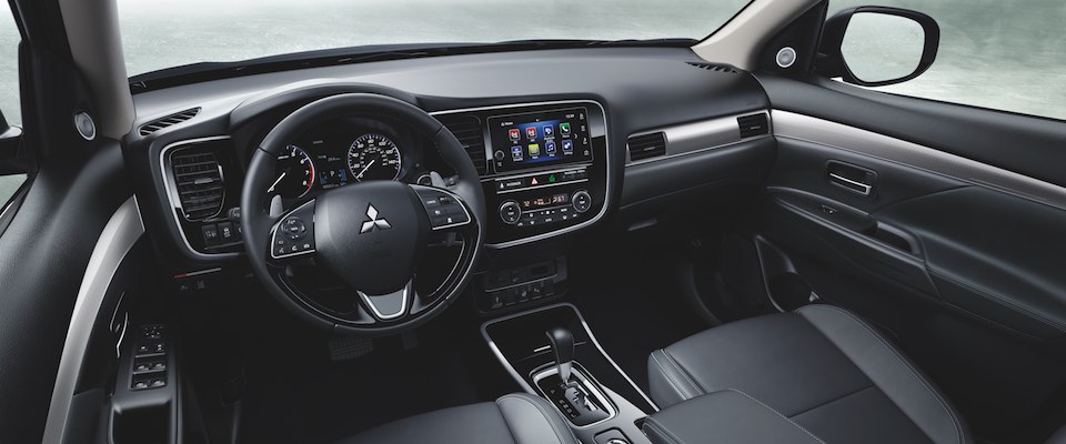 Interior of the Mitsubishi Outlander The dashboard on the 2019 Mitsubishi Outlander