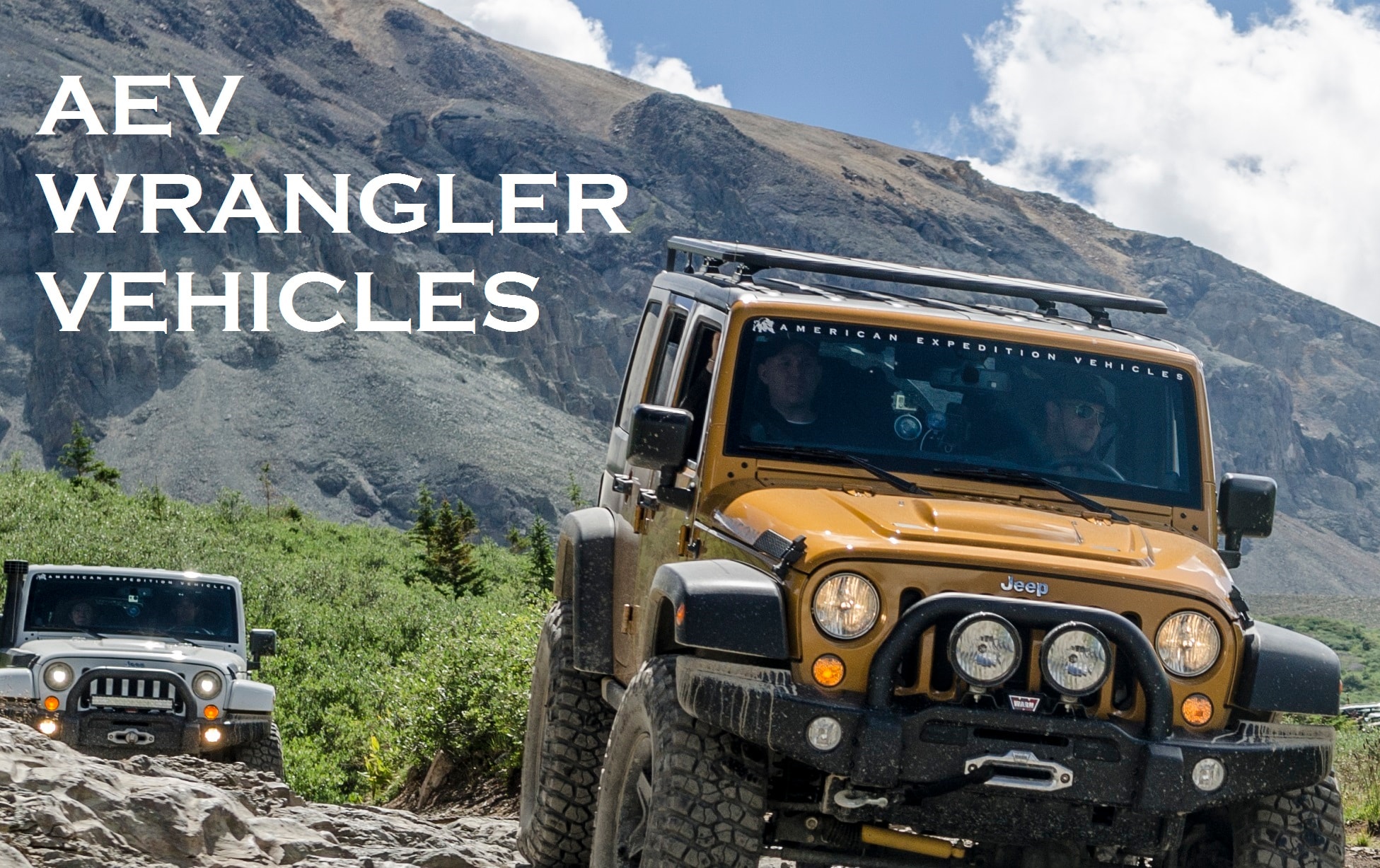 jeep wrangler AEV.jpg AEV Jeep Wranglers scaling rocky hill near Durango, CO.