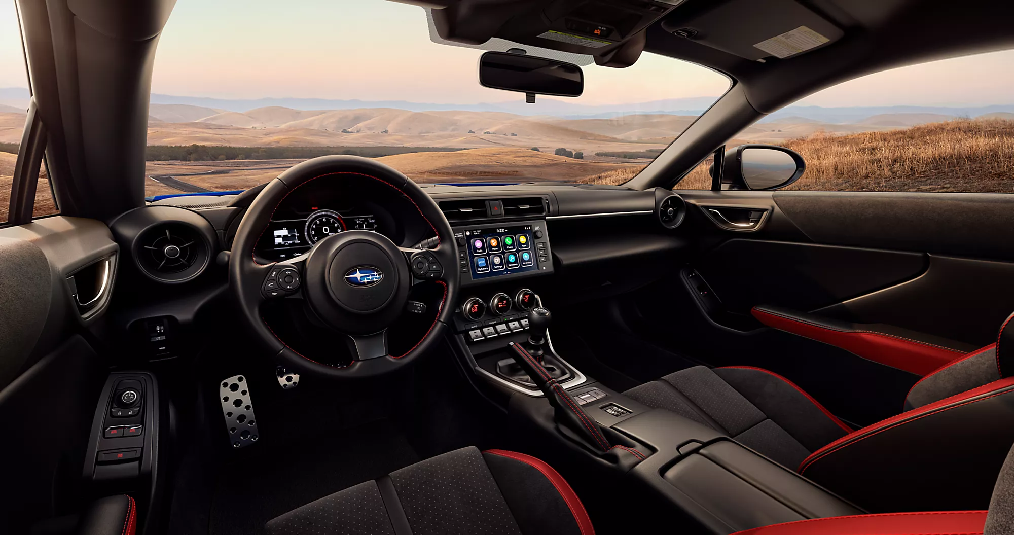2026 Subaru BRZ interior with sport seats and digital instrument cluster