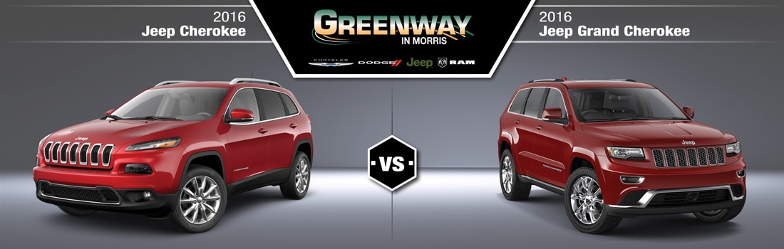 086.260.01_GreenwayCDJR_1100x350_2016JeepCherokeeVsGrandCherokee_ModelComparison.jpg Wondering about the differences between the Jeep Cherokee and the Jeep Grand Cherokee? Greenway CDJR has the answers!