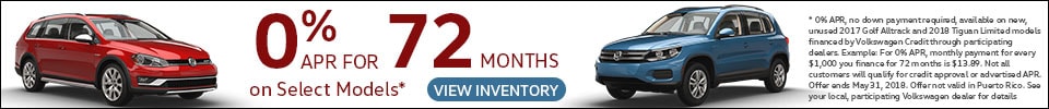 0% APR for 72 Months on Select VW Models*