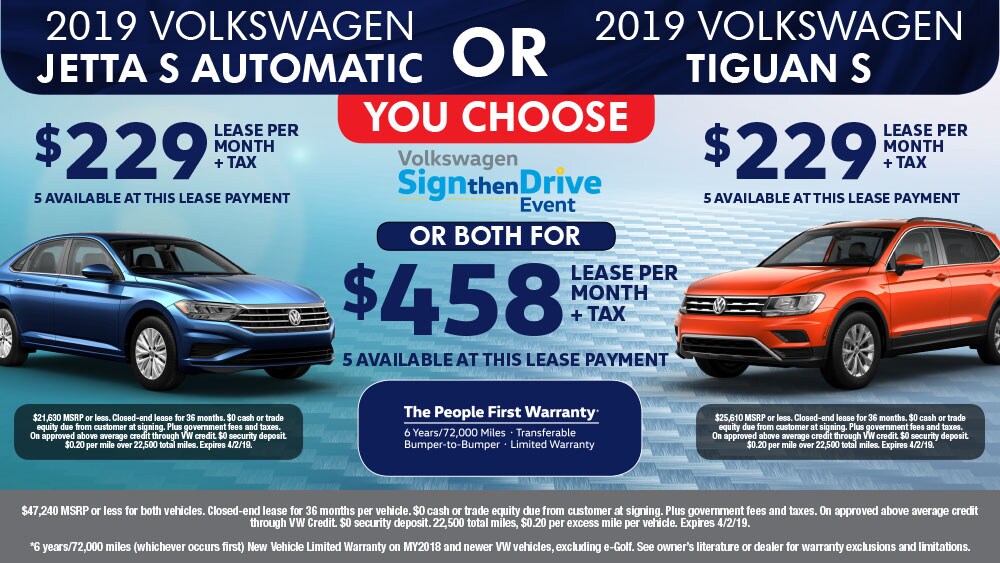 2019 Volkswagen Jetta or Tiguan S