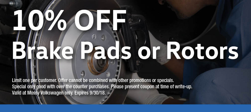 10% off Brake Pads or Rotors