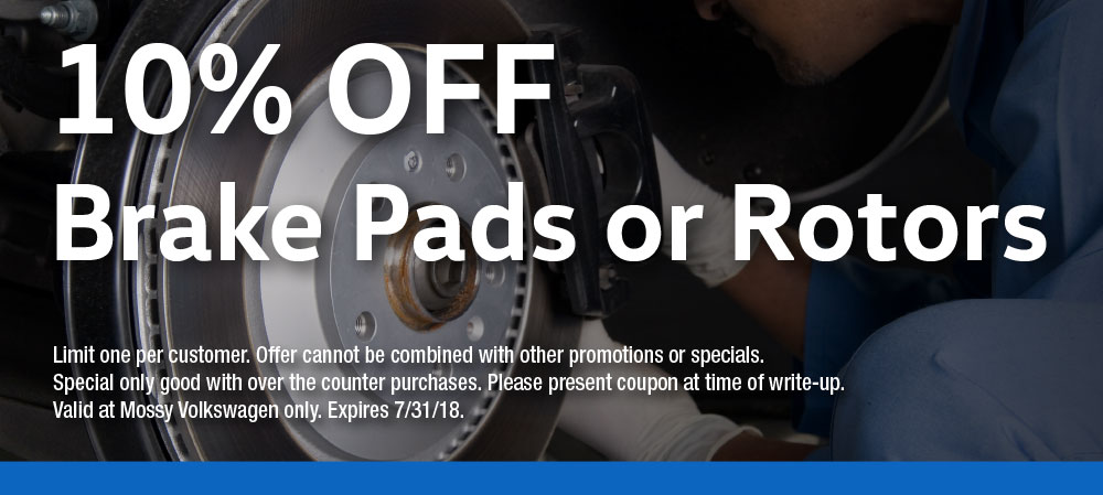 10% off Brake Pads and Rotors