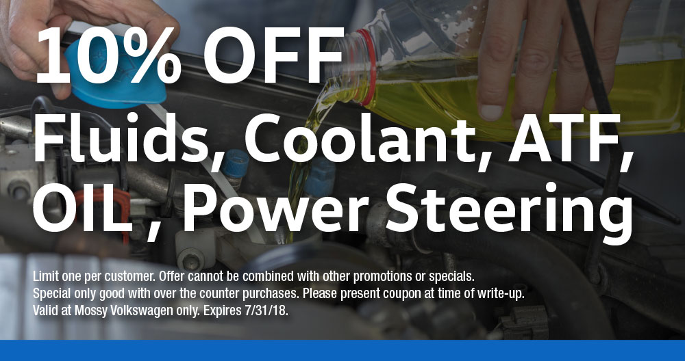 10% off Fluids, Coolant, ATF, Oil, Power Steering
