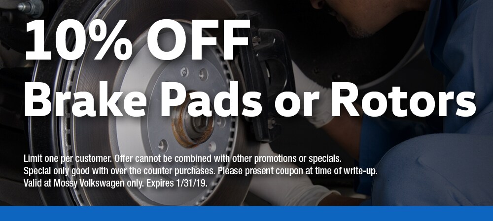 10% Off Brake Pads and Rotors